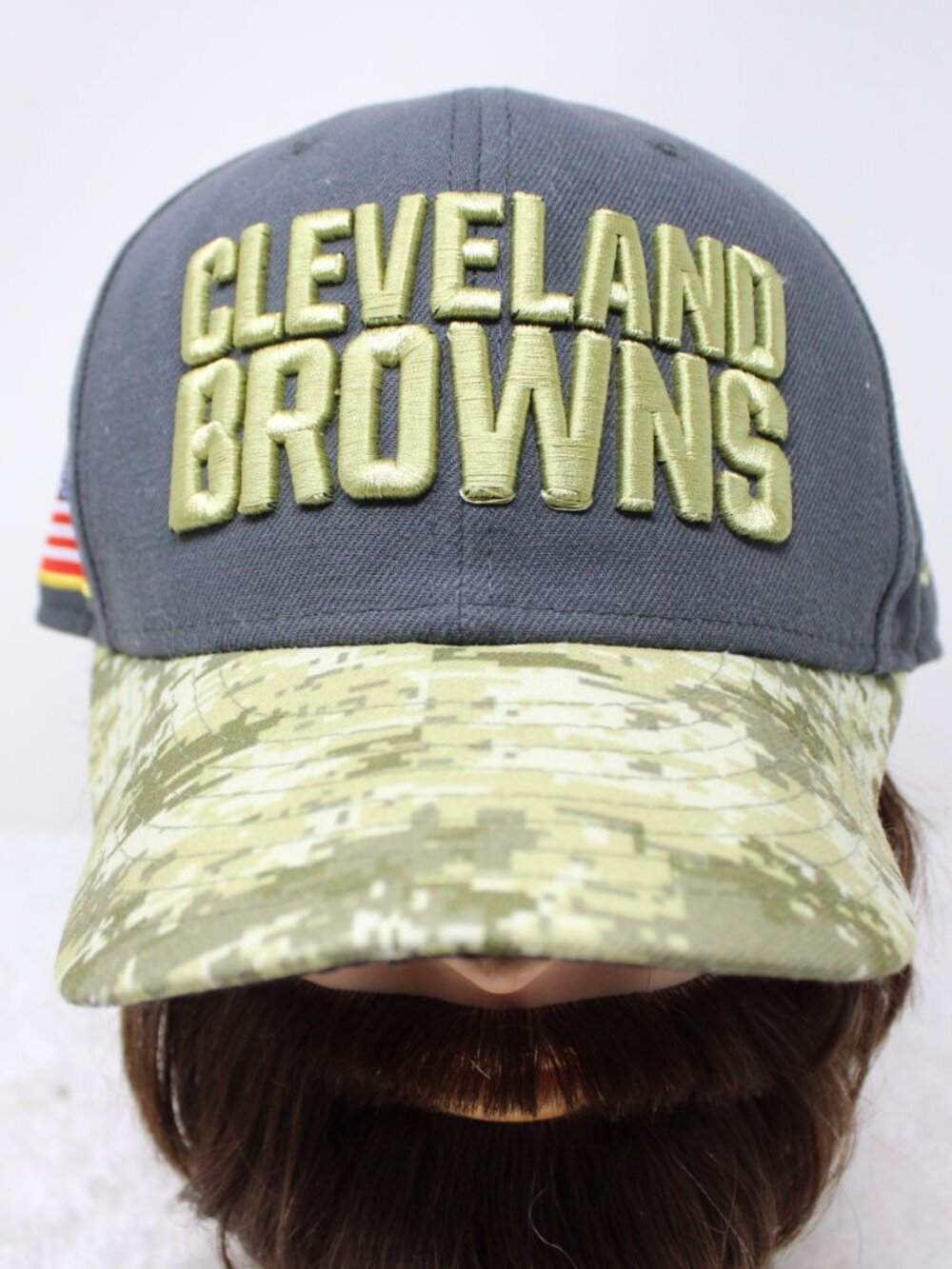 Cleveland Browns Hat Mens 8 Gray Camo New Era 59 FIFTY Salute to Service NFL Cap